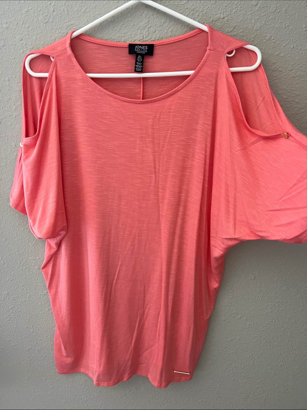 Jones New York Coral Cold-Shoulder Blouse women’s large